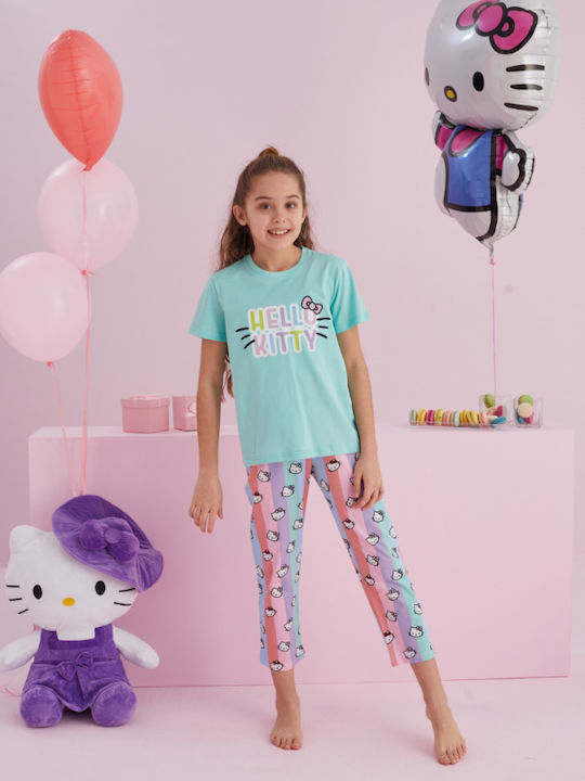 Hello Kitty Pijama pentru copii De vară Din bumbac Cotton Pistachio
