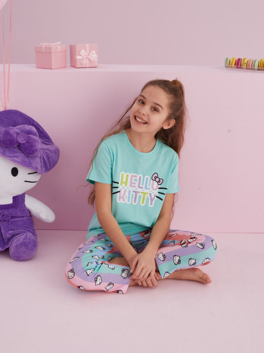 Hello Kitty Pijama pentru copii De vară Din bumbac Cotton Pistachio