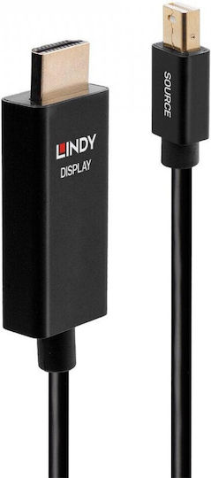 Lindy Cable mini DisplayPort male - DisplayPort male 2m Μαύρο