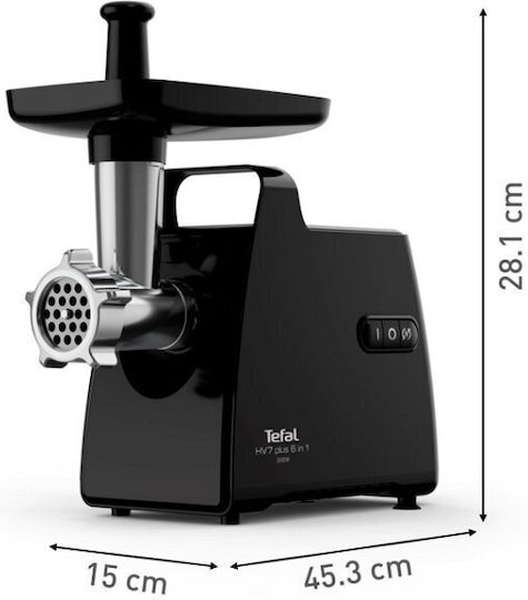 Tefal Hv7 Plus Μηχανή Άλεσης Κιμά Μαύρη