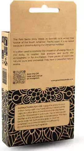Bețișoare Aromatice Lemn Sacru Green Tree Natural Palo Santo 5 Bucăți