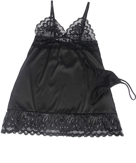 Subblime Sexy Babydoll με Δαντέλα Μαύρο
