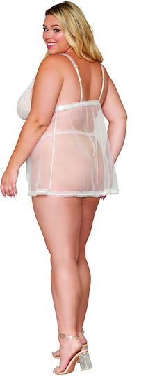 Dreamgirl Sexy Baby Dolls with Lace White
