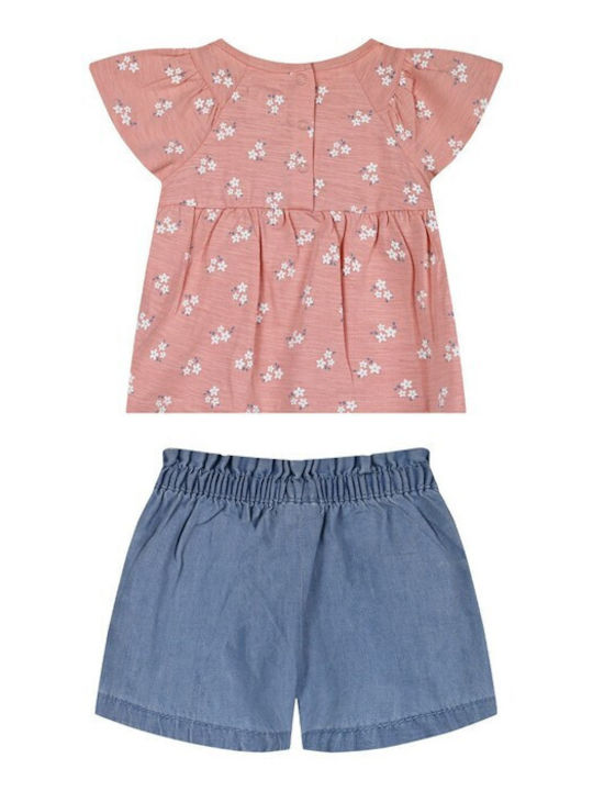 Energiers Kinder Set mit Shorts Sommer 2Stück Blue Jeans-Floral