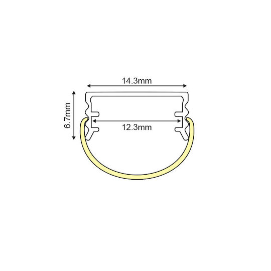 Aca Cruz Aluminum Profile for LED Strip with Opal Cover 200cm