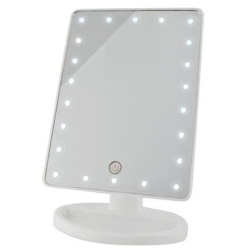 Makeup Mirror with Light 16.5x26cm White