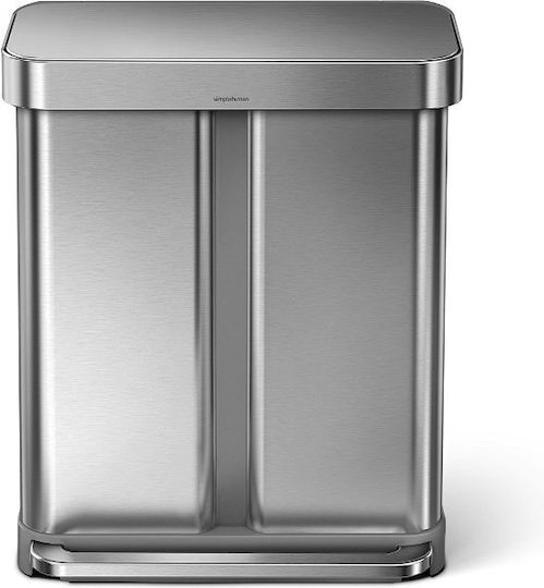 Simplehuman Πλαστικός Κάδος Απορριμμάτων με Πεντάλ 58lt Γκρι