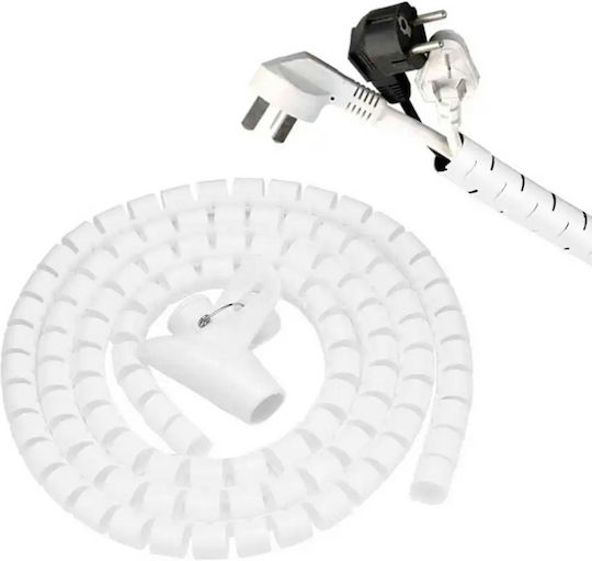 Σπιράλ Καλωδίων 20mm 2m Λευκό 1τμχ