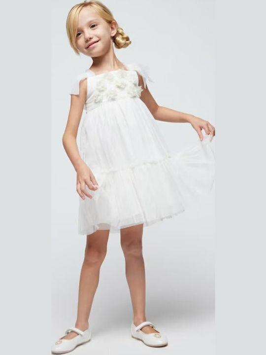 Children's Dress Sleeveless Tulle White