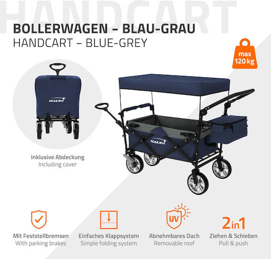 Hauki Transport Trolley Foldable for Weight Load up to 120kg Blue