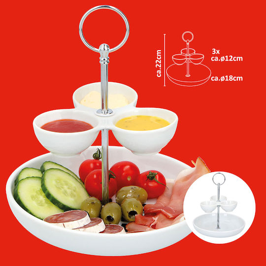 Alpina Appliances Κεραμική Εταζέρα 2 Ορόφων Λευκή Ø18xY22cm Π17.5xΜ18xΥ22cm