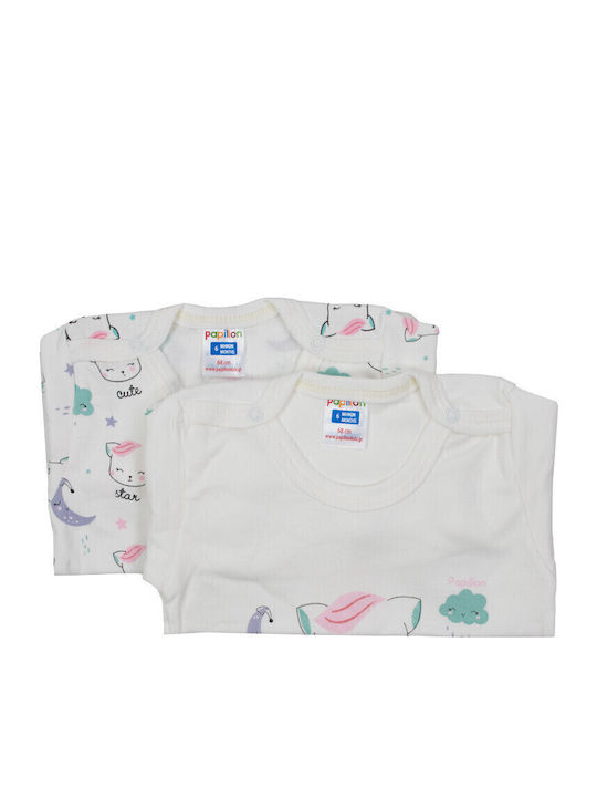 Papillon Kids Mâneca scurta Ecru 2buc