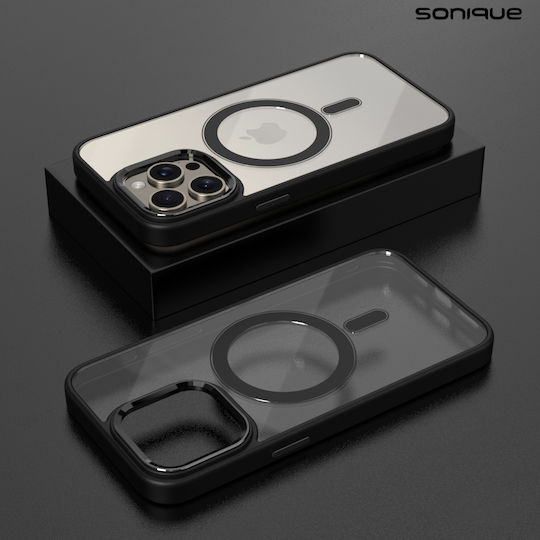 Sonique Magnetic Back Cover Silicone Black (iPhone 12 Pro Max)