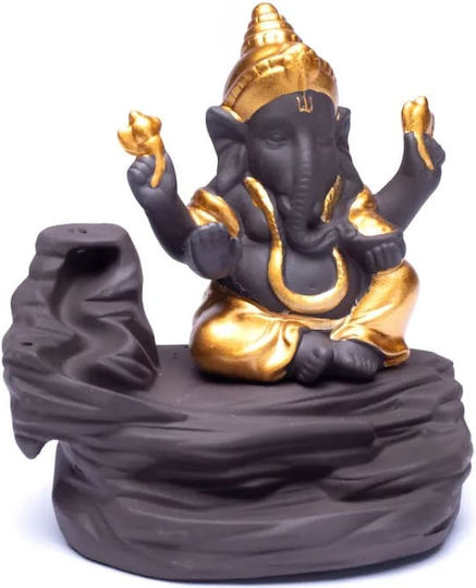 Keramik-Ganesh-Rückfluss-Räuchergefäß 10cm