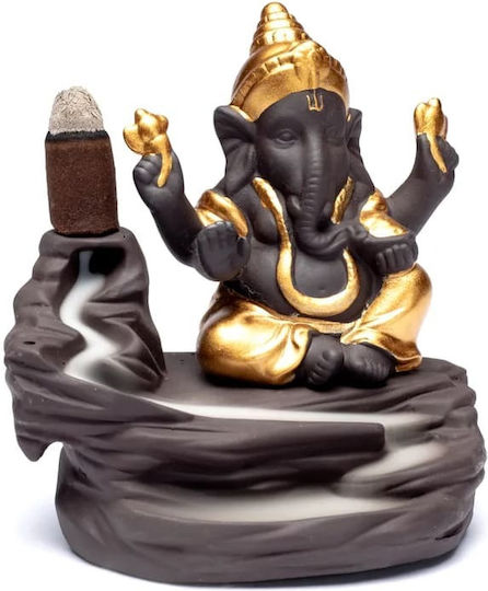 Keramik-Ganesh-Rückfluss-Räuchergefäß 10cm