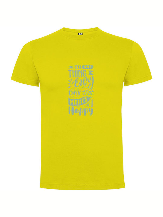 iLovePrints Happiness In Simple Acts T-shirt Κίτρινο