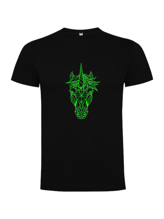 iLovePrints Neon Equine Cyborg Fox T-shirt Black