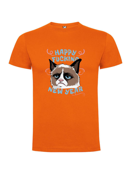 iLovePrints Feline T-shirt Orange