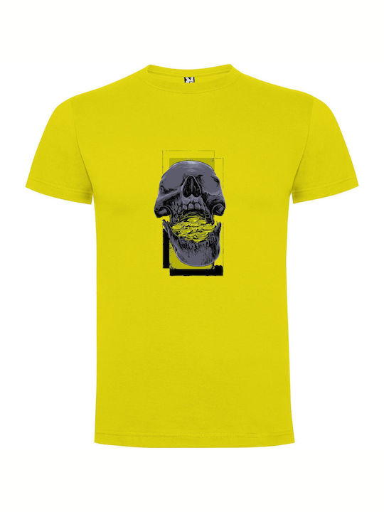 iLovePrints Golden Skull Chronicles T-shirt Κίτρινο