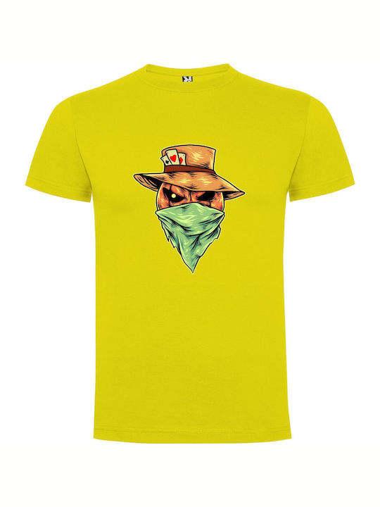 iLovePrints Hatted Scarecrow Boss T-shirt Yellow