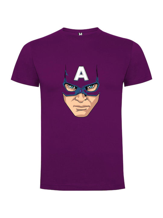 iLovePrints Heroic Marvel Portrait T-shirt Μωβ