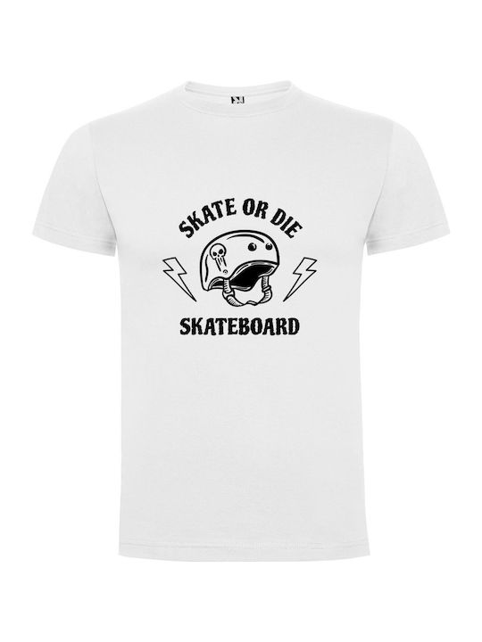 iLovePrints Skate Or Die Helmet T-shirt White