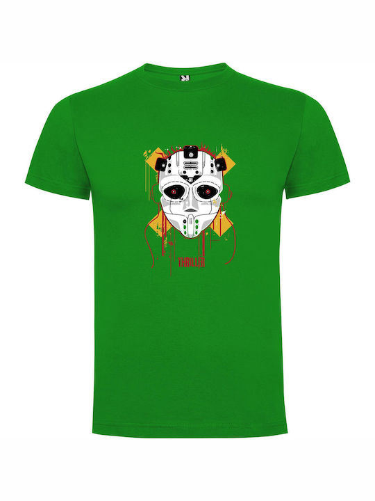 iLovePrints Red-eyed Ghost Mask T-shirt Πράσινο