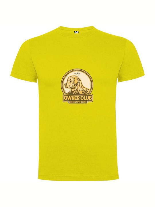 iLovePrints Golden Pup Badge T-shirt Κίτρινο