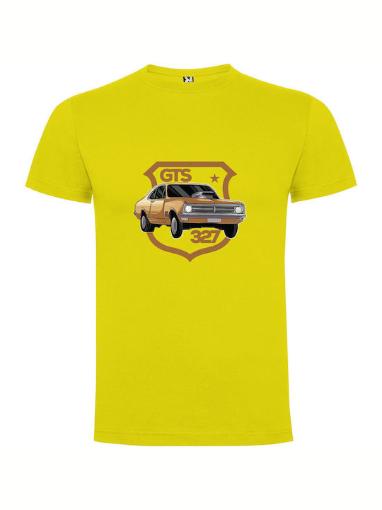 iLovePrints Retro Gts Muscle Car T-shirt Yellow