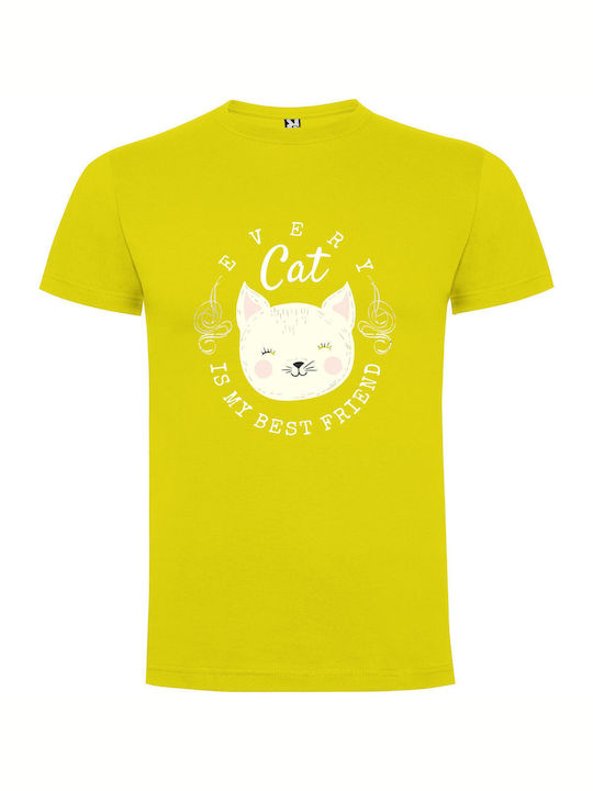 iLovePrints Feline Friendship Fashion T-shirt Yellow