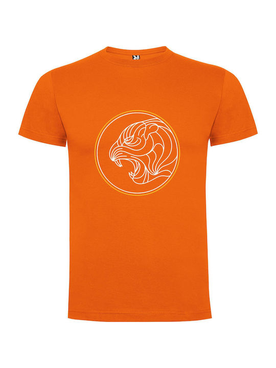 iLovePrints Wild Monochrome Vector Icons T-shirt Orange