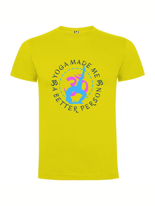 iLovePrints Better Through Yoga T-shirt Yellow