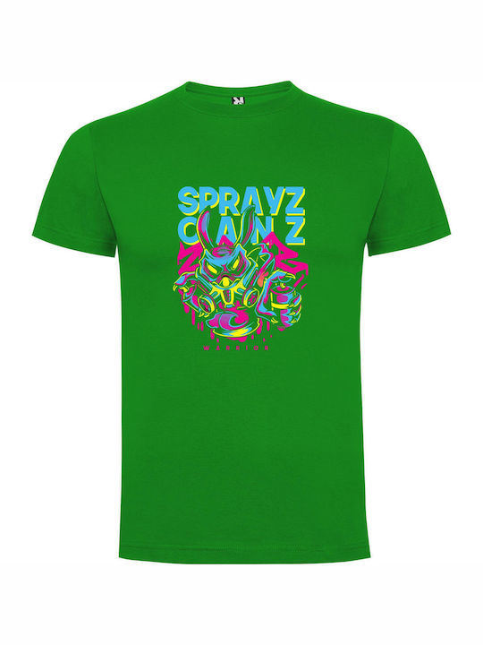 iLovePrints Sprayz Canz Graffiti T-shirt Green