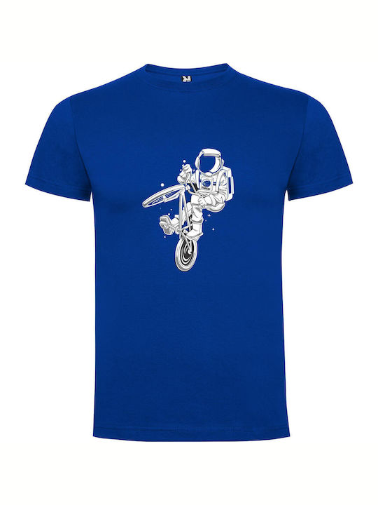 iLovePrints Space Biker T-shirt Blue