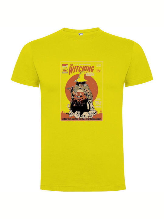 iLovePrints Witchy Elegance Conjures Horror T-shirt Yellow