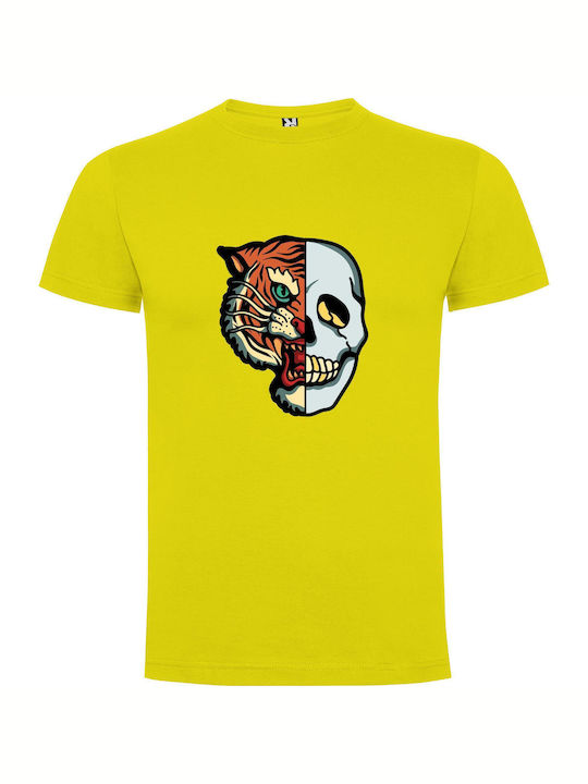 iLovePrints Nychos' Half-tiger Mascot T-shirt Yellow