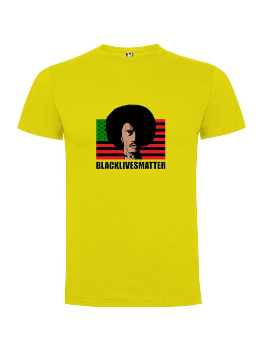 iLovePrints Black American Freedom Fighter T-shirt Yellow