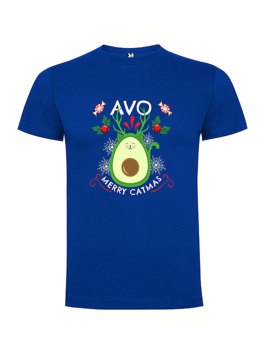 iLovePrints Merry Avocado T-shirt Blue