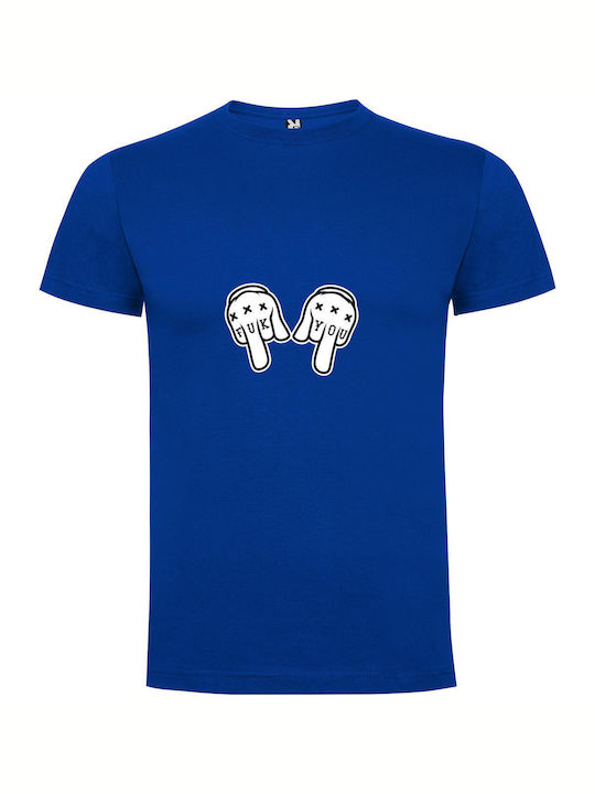 iLovePrints Y2k Boxing Gloves T-shirt Blue