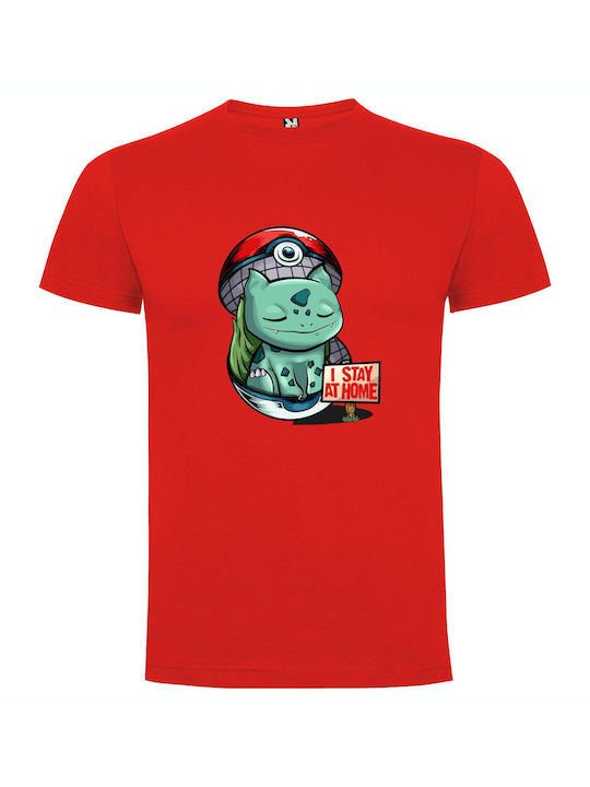 Stay-at-home Pokemon Squad T-shirt Pokemon Κόκκινο