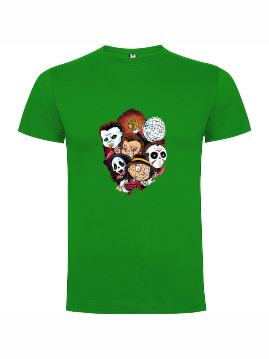 iLovePrints Horror Cartoons Unleashed T-shirt Green