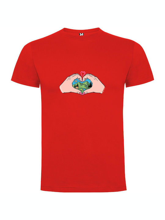 iLovePrints Mountains Of Love T-shirt Red