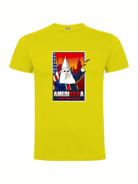 iLovePrints Masked Americana T-shirt Yellow