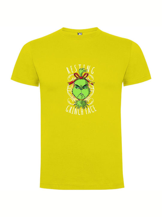 iLovePrints Grinchy Bow-faced Rest T-shirt Yellow