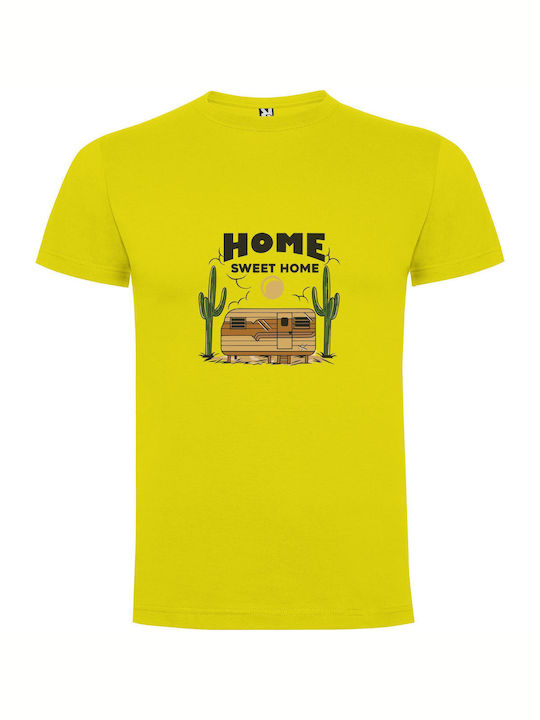 iLovePrints Cozy Camper Chic T-shirt Yellow