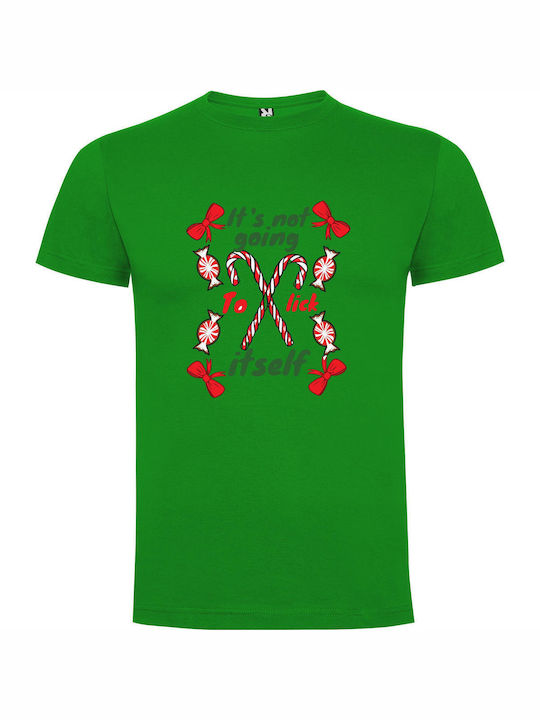 iLovePrints Lick Me Candy Cane T-shirt Grün