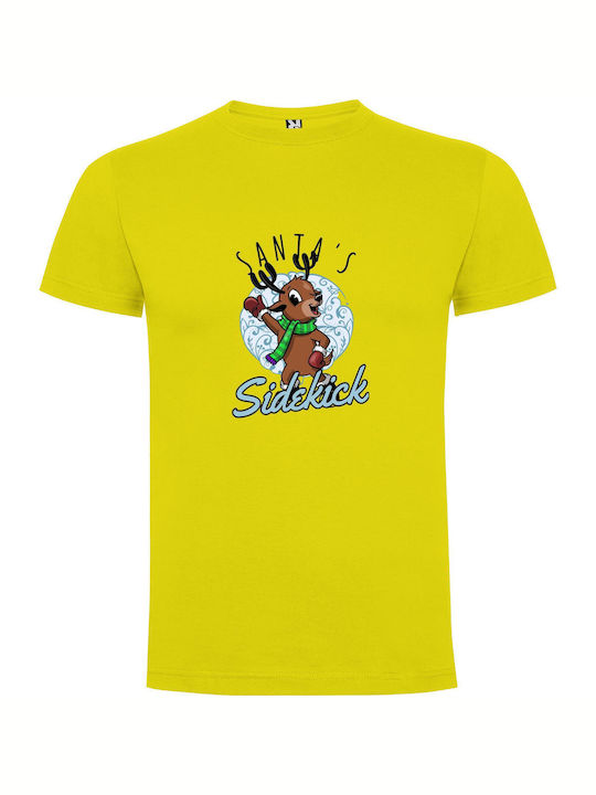 iLovePrints Slick Santa Bear Design T-shirt Κίτρινο