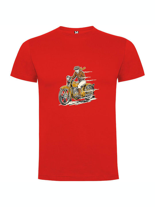 iLovePrints Steampunk Biker Babe T-shirt Red