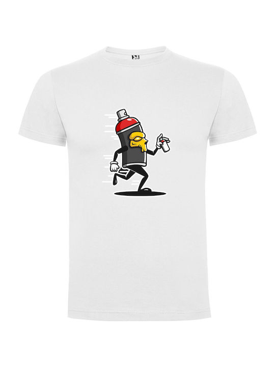 iLovePrints Spray-painting Mascot Madness T-shirt White