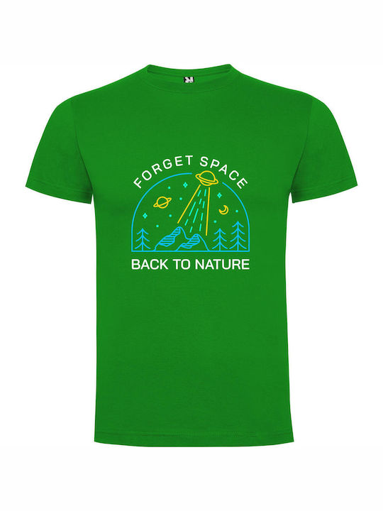 iLovePrints Nature Vs Space T-shirt Green